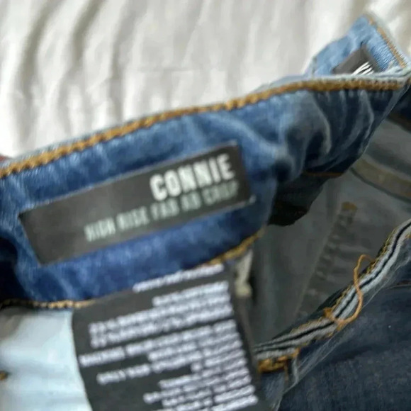 Kut From The Kloth Connie Jeans High Rise Fab Ab Crop size 12 distressed - Picture 4 of 7